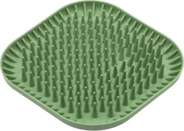 Універсальний посуд для тварин Fiboo Fiboowl Spiky килимок для злизування ласощів та їжі, 19х19 см зелений (FIB0235)