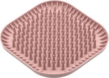 Універсальний посуд для тварин Fiboo Fiboowl Spiky килимок для злизування ласощів та їжі, 19х19 см рожевий (FIB0236)