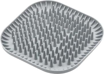 Універсальний посуд для тварин Fiboo Fiboowl Spiky килимок для злизування ласощів та їжі, 19х19 см світло-сірий (FIB0230)