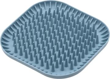 Універсальний посуд для тварин Fiboo Fiboowl Spiky килимок для злизування ласощів та їжі, 19х19 см синій (FIB0237)