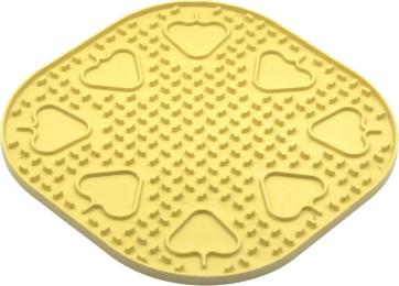 Універсальний посуд для тварин Fiboo Snoopy килимок для злизування ласощів та їжі, 25х25 см жовтий (FIB0252)