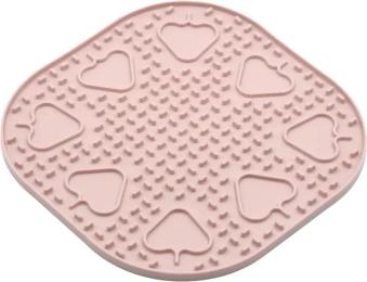 Універсальний посуд для тварин Fiboo Snoopy килимок для злизування ласощів та їжі, 25х25 см рожевий (FIB0251)