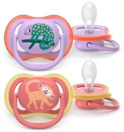 Пустушка Philips Avent Ultra Air, 18+ міс., дизайн дівчинка, 2 шт. (SCF349/47)