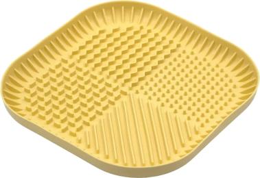 Універсальний посуд для тварин Fiboo Fiboowl килимок для злизування ласощів та їжі, L жовтий (FIB0226)