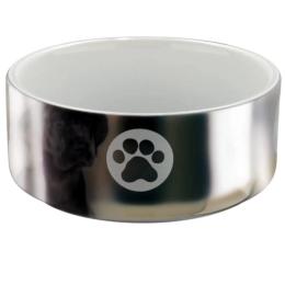 Посуд для собак Trixie Миска керамічна 300 мл/12 см (срібний) (4011905250830)