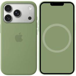 Чохол-накладка Infinity Silicone case (AAA) with Magsafe and Animation для Apple iPhone 17 Pro (6.3) Light Moss