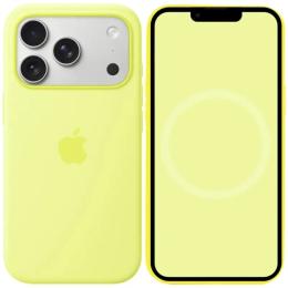 Чохол-накладка Infinity Silicone case (AAA) with Magsafe and Animation для Apple iPhone 17 Pro (6.3) Neon Yellow