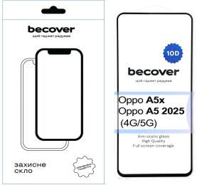 Захисне скло BeCover для Oppo A5x/A5 2025 (4G/5G) 10D (713930) Black