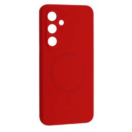 Чохол-накладка Infinity Silicone Case luxury + MagSafe for Samsung S24 FE Red