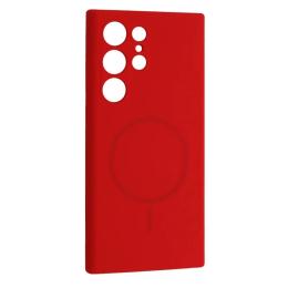 Чохол-накладка Infinity Silicone Case luxury + MagSafe for Samsung S24 Ultra Red