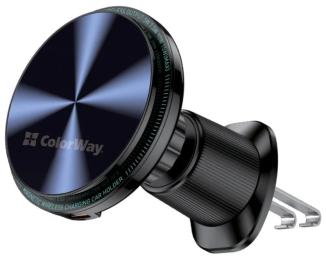 Тримач в авто ColorWay MagSafe 360 Air Vent 15W Black (CW-CHMW042Q-BK)