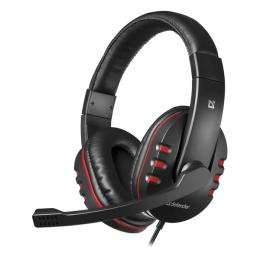 Накладні навушники Defender Warhead G-160 Black Red провідні з мікрофоном