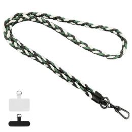 Ремінець для смартфона EpiK Braided (5мм) 120см Dark Green Black White