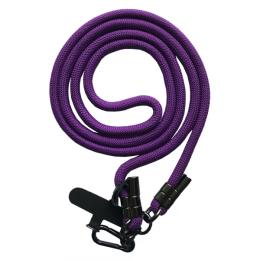 Ремінець для смартфона Infinity LONG (150см) 8mm Purple з карабіном + тримач для чохлів (універсальний)