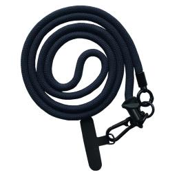 Ремінець для смартфона Infinity NEW (120см) 8mm Dark Blue з карабіном + тримач для чохлів (універсальний)