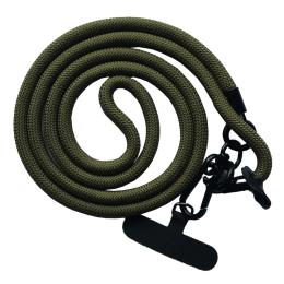 Ремінець для смартфона Infinity NEW (120см) 8mm Dark Green з карабіном + тримач для чохлів (універсальний)
