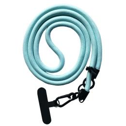 Ремінець для смартфона Infinity NEW (120см) 8mm Light Blue з карабіном + тримач для чохлів (універсальний)