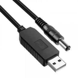 Кабель живлення для роутера Ritar USB (тато)  -  DC 5.5 х 2.1mm (тато) Black 5V на 12V