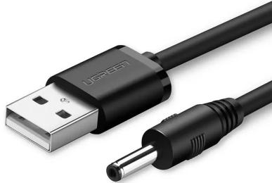 Кабель живлення для роутера Ugreen US277 USB 2.0 (тато) to DC 3.5mm (тато) 1m Black (10376)