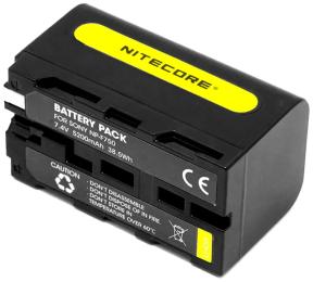 Акумулятор для фотоапарата Nitecore NP-F750 Black для камер Sony NEX-FS700, HXR-NX5N, HXR-NX100 (5200mAh)