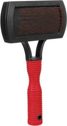 Щітка-пуходерка Trixie для собак мяка з гумовою ручкою та захисними кульками 10х17 см (2301)