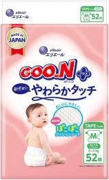 Підгузки GOO.N Plus для дітей 6-11 кг (розмір М, на липучках, унісекс, 52 шт)