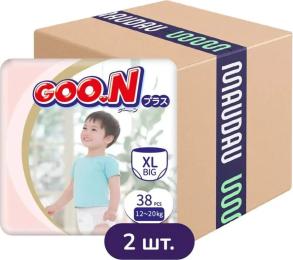 Трусики-підгузки GOO.N Plus для дітей 12-22 кг (розмір XL, унісекс, 38 шт)