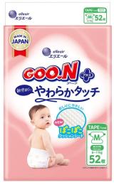 Трусики-підгузки GOO.N Plus для дітей 6-12 кг (розмір M, унісекс, 52 шт)