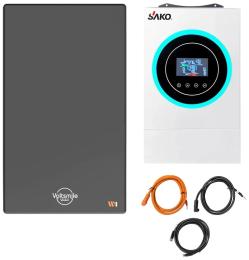 Сонячний інвертор Sako SUNON V 6.5kVA + 51.2В 10240Втг Voltsmile W1 Classic