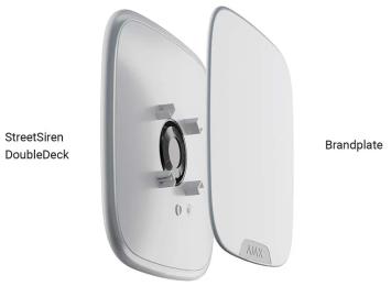 Лицьова панель Ajax Brandplate White для брендування вуличної сирени StreetSiren DoubleDeck (10 шт.)