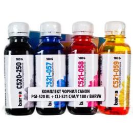 Чорнило BARVA CANON PGI-520BL + CLI-521 C/M/Y 4х180г (CPGI520-180-MP)
