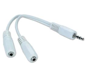 Перехідник Cablexpert CCA-415W 3.5mm mini jack (тато) - 2x3.5mm mini jack (мама) White