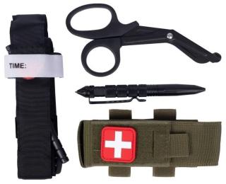 Комплект Vik-Tailor турнікет ручка ножниці та підсумок Olive