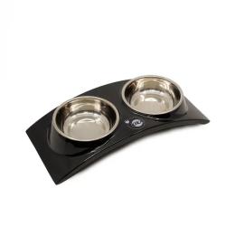 Посуд для собак KIKA Миска RAINBOW подвійна L чорна (SDML990353LJ)