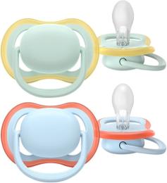 Пустушка Philips Avent Ultra Air, 0-6 міс., 2 шт, дизайн для хлопчиків.