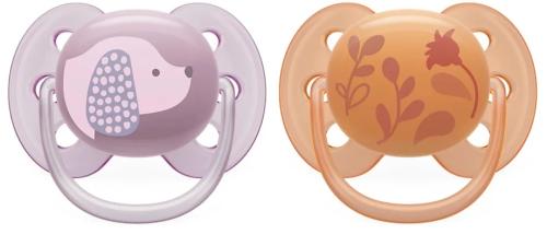 Пустушка Philips Avent Ultra Soft, 6-18 міс., дизайн для дівчат, 2 шт.