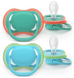 Пустушка Philips Avent Ultra Air, 6-18 міс., 2 шт, дизайн для хлопчиків.