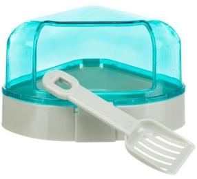 Туалет Trixie для гризунів кутовий з лопаткою пластиковий 14x8x11 см (6256)