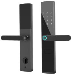 Замок біометричний автономний Trinix TRL-5404BTF Black L/R з Bluetooth, зчитувачем відбитків пальців і карт Mifare