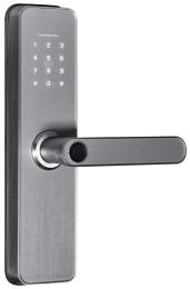 Замок біометричний автономний Trinix TRL-5405BTF Silver L/R з Bluetooth, зчитувачем відбитків пальців і карт Mifare