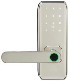 Замок біометричний автономний Trinix TRL-5406BTF Silver L/R з Bluetooth, зчитувачем відбитків пальців і карт Mifare