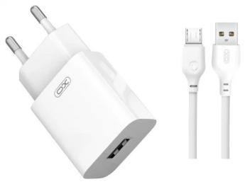 Мережевий зарядний пристрій для телефона XO L99 (EU) 2.4A Home charger with Micro cable White