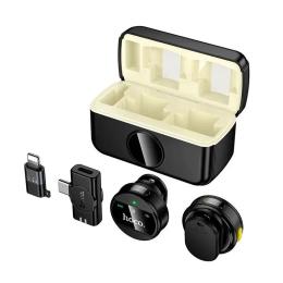 Мікрофонна радіосистема Hoco L22 Bright 2-in-1 Black wireless microphone with case (iP/Type-C)