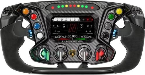 Кермо MOZA Racing Lamborghini Essenza SCV12, 31cм., екран 4.3, 8 кн. RGB, чорне