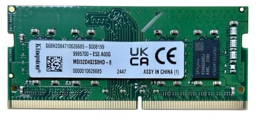 Оперативна память Kingston 8GB SO-DIMM DDR4 3200 MHz CL22 (MSI32D4S2S8HD-8) (тех. пакування)