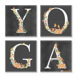 Картина за номерами Ідейка 18х18 см CH118 YOGA лофт (4 шт)