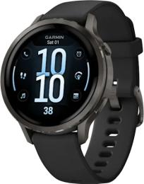 Смарт-годинник Garmin Venu 4 41 mm Slate with Black Silicone Band (010-03013-02)