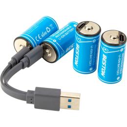 Акумулятор BESTON USB Type-C RCR123A 3.0V, 2100mAh, Li-Ion 4 шт