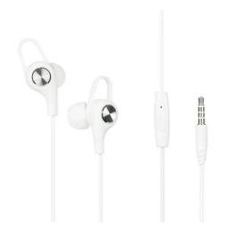 Навушники вакуумні провідні з мікрофоном HF Hoco M21 White + mic + button call answering