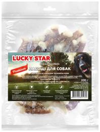 Ласощі для собак Lucky Star Кальцієва кістка в обгортці з качиного вяленого мяса 500 г (4820144201196)